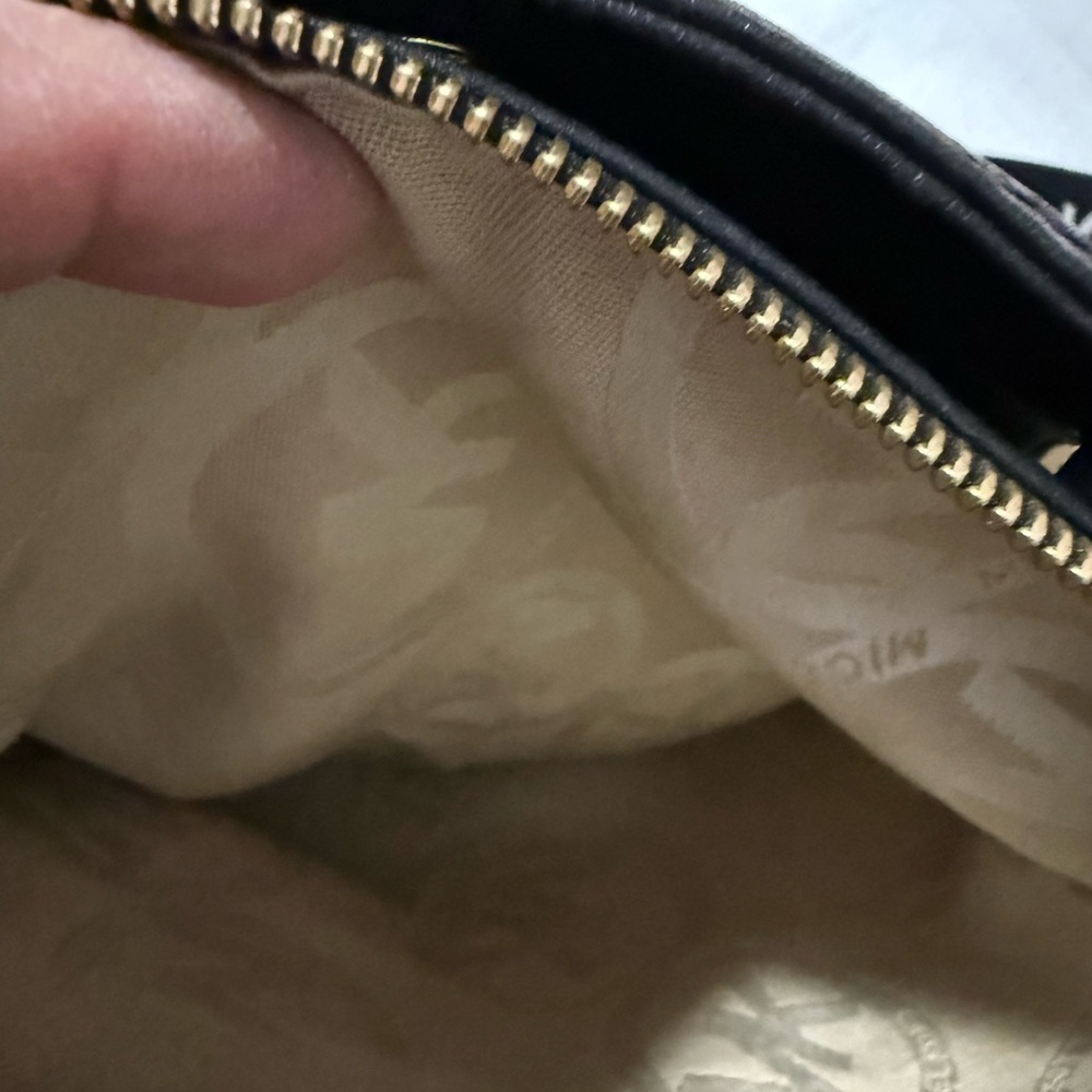 Michael Kors Black Leather Hobo Shoulder Bag Logo Strap - Picture 11 of 11
